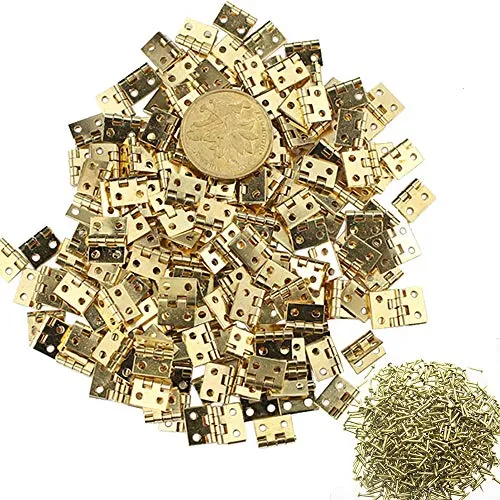 Limeow 50 Stück Scharniere Steckverbinder Klein Türangel Mini Miniatur Klappbar Vintage Schrank für Schränke und Andere Möbel