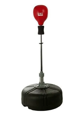 U.N.O. SPORTS Standboxball REFLEX rot|schwarz - Boxen - Ideal für gezieltes Training von Schlagtechniken, stabiler Standfuß mit 60 kg Füllgewicht für optimale Sicherheit und Flexibilität.