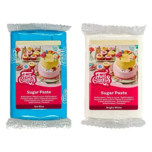 AOS Set | Funcakes Rollfondant 2er Set 500g Oktoberfest | 250g Blau & 250g Weiß | einfach zu verwenden, glatt, flexibel, weich und biegsam | perfekt zum Dekorieren von Kuchen & Torten
