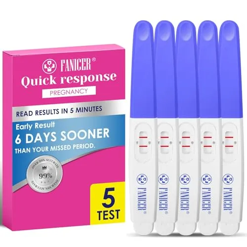 Stück Schwangerschaftstest, Schwangerschaftserkennung präzise und Schnelle Ergebnisse, HCG Nachweis, Frühschwangerschaftstest Schnelle Erkennung Empfindlich Schwangerschaftstest(Blau) 5