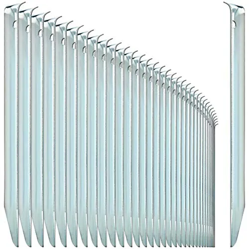 com-four® 36x Zelt-Heringe aus Stahl - halbrunde, robuste Erdnägel für Camping und Outdoor - ideal für normalen Boden