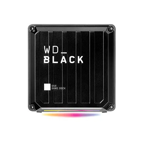 WD_BLACK D50 Game Dock 1 TB - Ultimatives Gaming-Dock - Externe Festplatten mit 1 TB Speicher, 2x Thunderbolt 3 und anpassbarer RGB-Beleuchtung für ein beeindruckendes Gaming-Erlebnis.