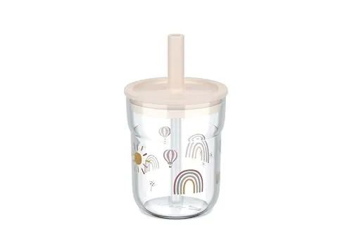 Mepal - Kinderbecher mit Strohhalm Mio - Flexibler Deckel mit insektensicherem Strohhalm - Geeignet für alle Arten von Flüssigkeiten - Verschüttet nicht - 250 ml - Sunshine & Rainbow