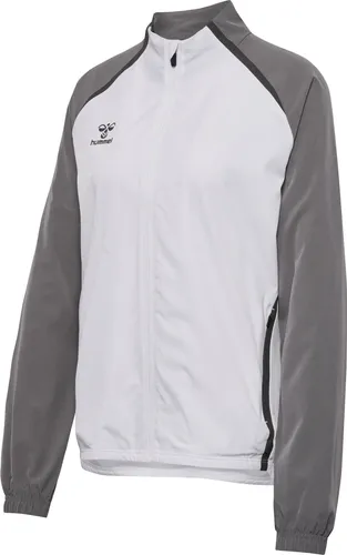 Hummel Lead 2.0 Woven Trainingsjacke für Damen in Weiß S - Sportjacke für Damen mit BeeCool® Technologie für hohe Atmungsaktivität, ideal für sportliche Aktivitäten und Freizeit. Hergestellt aus 90% recyceltem Polyester und 10% Elasthan.