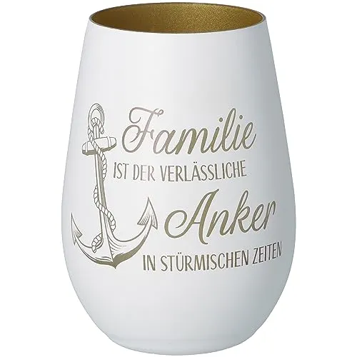 Goodtimes Windlicht Familie Anker Weiß/Gold