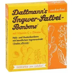 Dallmann's Ingwer-Salbei Bonbons - Arzneimittel für die Linderung von Husten und Halsschmerzen, mit einer einzigartigen Kombination aus Ingwer und Salbei für einen wohltuenden Effekt.