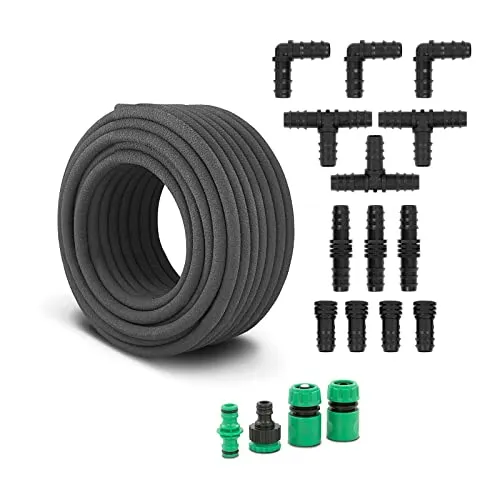 hillvert HT-COSTIGAN-30 Tropfschlauch 30 m - Tröpfchenbewässerungsbausätze - 30 m langer Tropfschlauch für bis zu 70 % wassersparendere Bewässerung, individuell zuschneidbar und erweiterbar, ideal für Garten und Gewächshaus.