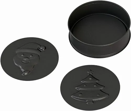 Original Kaiser Inspiration 3in1 Springform rund 26 cm, 2 Motivböden, Backform Motiv Weihnachten, runde Motiv-Backform, antihaftbeschichtet, auslaufsicher