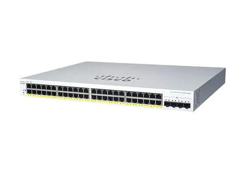 Cisco Switch Business 220-Series 52-Port 1GbE PoE Smart Managed - Managed Switches mit 52 Ports, ideal für Unternehmen, bietet 382W PoE für flexible Netzwerklösungen und einfache Verwaltung.