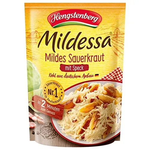 Hengstenberg Mildes Sauerkraut mit Speck, 400 g, Abtropfgewicht 350g