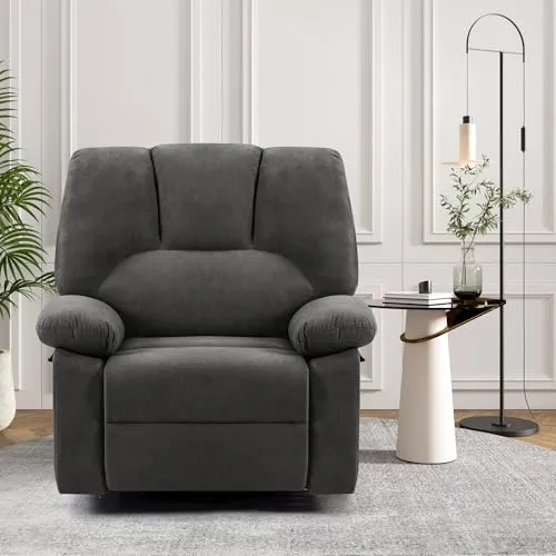 HOMYEDAMIC Relaxsessel mit Liegefunktion, TV-Sessel mit Seitengriff, 150 kg Belastbar, Dunkelgrau