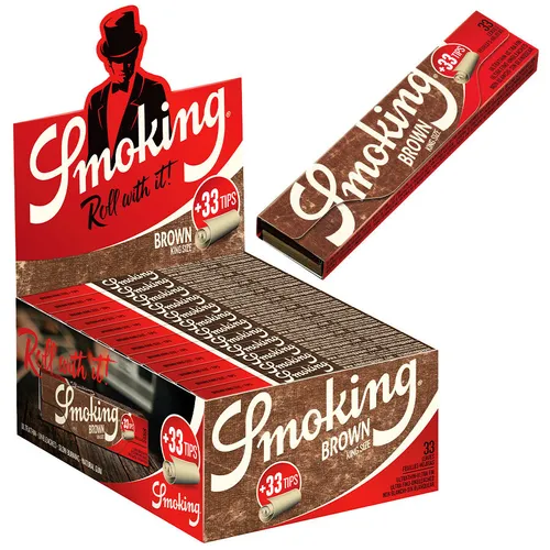 Smoking Papers BROWN 33 Blatt + 33 Filtertips Blättchen Zigarettenpapier 24 x