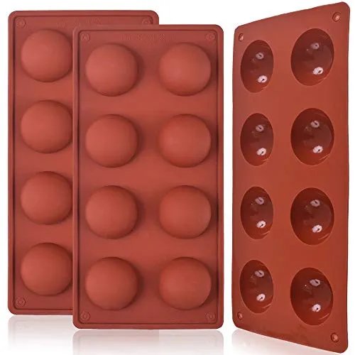 Silikonform mit 8 Löchern, halbe Kugel, 8 Mulden, Halbkugel-Form für die Herstellung von Schokoladenkugeln, Kuchen, Gelee, Pudding, Kuppel-Mousse.