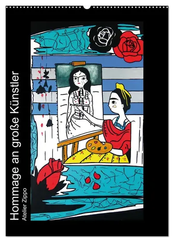 Katja M. Zippo | Hommage an große Künstler - Wandkalender 2026 - Erleben Sie 14 kunstvolle Motive im DIN A2 Format, inspiriert von berühmten Künstlern. Ideal für Kunstliebhaber und zur Verschönerung Ihres Raumes. Perfekt organisiert für das Jahr 2026.