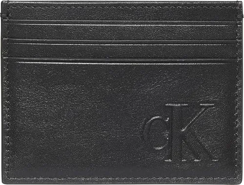 Calvin Klein Herren Kartenetui Bold aus Leder, Schwarz (Black), Einheitsgröße