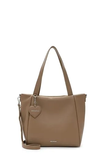 EMILY & NOAH Shopper E&N Enie - Damen Tasche in taupe 900 - Stylischer Shopper für Damen mit echtem Leder-Look, ideal für den Alltag. Der längenverstellbare Umhängeriemen und die praktische Innentasche machen ihn zum perfekten Begleiter.