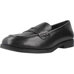 Geox Damen D CLORIDIE A Moccasin, Schwarz, 38 EU - Slipper & Mokassins für Damen, eleganter Damenmokassin im College-Stil mit Komfort und Atmungsaktivität, schnelles Anziehen dank durchdachtem Design.