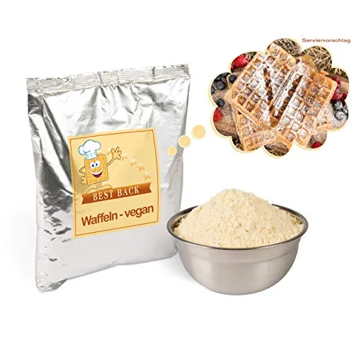 BEST BACK Vegane Waffel Backmischung 5 kg, 5er Pack (1kg) von BEST BACK