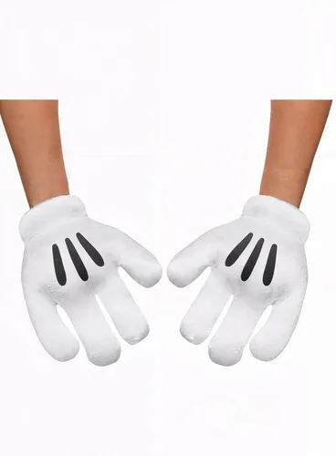 Metamorph Kostüm Disney's Micky Maus – Ikonische Handschuhe für Erwachsene - Übergroße, weiße Handschuhe mit vier Fingern und stylischen schwarzen Streifen. Ideal für Kostümpartys oder als besonderes Accessoire. Einheitsgröße, aus 100% Polyester gefertigt.