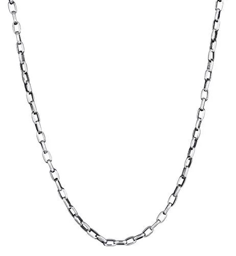 Kuzzoi Exklusive Herren Halskette mit Rundanker Glieder - Herren Kette aus 925 Sterling Silber, oxidiert und 5 mm breit, ideal für Anhänger. Hochwertige Verarbeitung in Juwelierqualität, perfekt für maskuline Looks und angenehmen Tragekomfort.