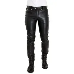 Bockle® Big Cheeker Röhre Schwarze Herren Lederhose - Moderne Skinny-Lederhose aus hochwertigem Kuh-Leder, ideal für stilbewusste Männer. Der enge Schnitt bietet perfekten Sitz und Komfort.