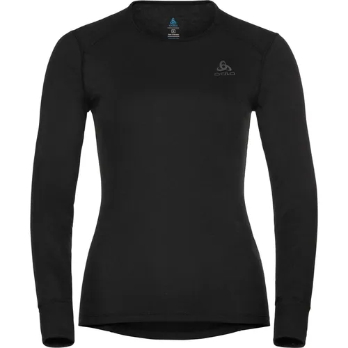 Odlo Damen Active Warm Eco Funktionsunterwäsche Langarm Shirt, Schwarz, XXL EU - Funktionsunterwäsche für aktive Frauen, wärmend und atmungsaktiv, ideal für Wintersport und Freizeit. Die taillierte Passform sorgt für Bewegungsfreiheit und Komfort.