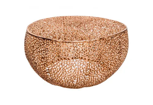 riess-ambiente Couchtisch ABSTRACT LEAF 80cm kupfer - Eleganter Couchtisch aus handgefertigtem Metall mit einzigartigem Blättermuster, das jedem Wohnzimmer einen Hauch von Extravaganz verleiht.