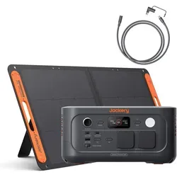 Jackery Explorer 500 v2 mit 100W Solarpanel – Tragbare Powerstation für Camping und Notfälle - Die Jackery Explorer 500 v2 bietet 512 Wh Kapazität und 500 W Leistung, ideal für Outdoor-Aktivitäten. Mit 5M Verlängerungskabel und 100W Solarpanel kannst du Geräte überall zuverlässig mit Strom versorgen.