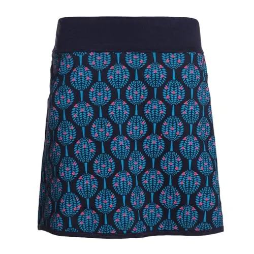 Vishes Alternative Bekleidung - Damen Mini-Rock Baumwolle Blumen-Muster elastischer Bund mit Taschen schwarz 36