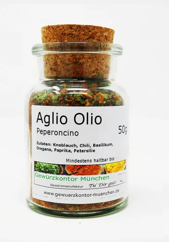 Aglio Oglio Pepperoncino, Alio Olio 50g im Glas Gewürzkontor München