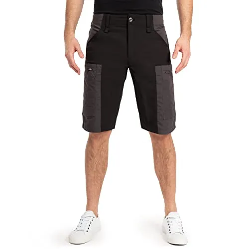 Höhenhorn Raimeux Herren Cargo Short Schwarz/Grau Gr. 3XL - Robuste Cargo Short mit elastischem Gummibund und mehreren Taschen. Ideal für Gartenarbeit, Wanderungen und Sommeraktivitäten – bequem und funktional.