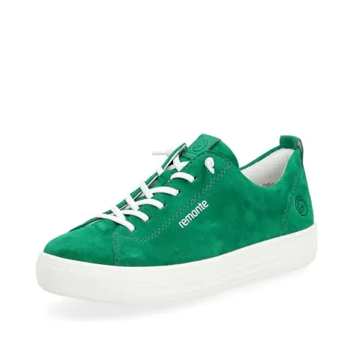 Remonte Goatsuede/Morelia Damenschuhe sportlicher Schnürer Grün Freizeit, Schuhgröße:41 EU