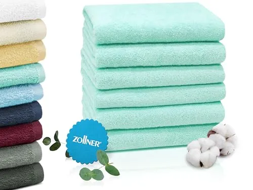 ZOLLNER Handtücher, Walkfrottier (6-St) in türkis von Zollner