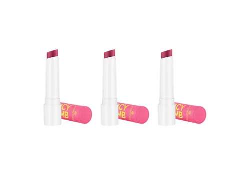 Essence Lippenbalsam JUICY BOMB GLOSSY BUTTER BALM, 3-tlg., für weiche, glänzende Lippen