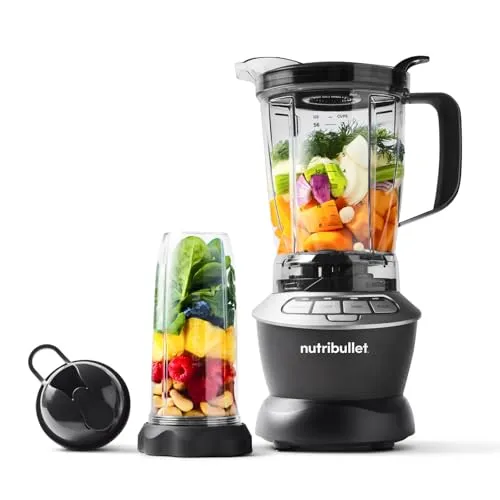 Nutribullet Full Size Blender 1000W, Multifunktionaler Mixer - Stabmixer mit 1000 Watt Leistung und 1,6L Krug, ideal für Suppen und Smoothies. BPA-frei und spülmaschinenfest für einfache Reinigung.