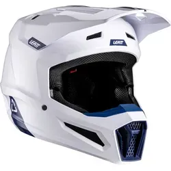 Leatt 2.5 V26 Motocross Helm - Weiss-Blau, Größe S für Männer - Motorradhelme mit 360° Turbine Technology für optimalen Schutz und 13 große Belüftungskanäle für beste Luftzirkulation, ideal für sicheres Fahren.