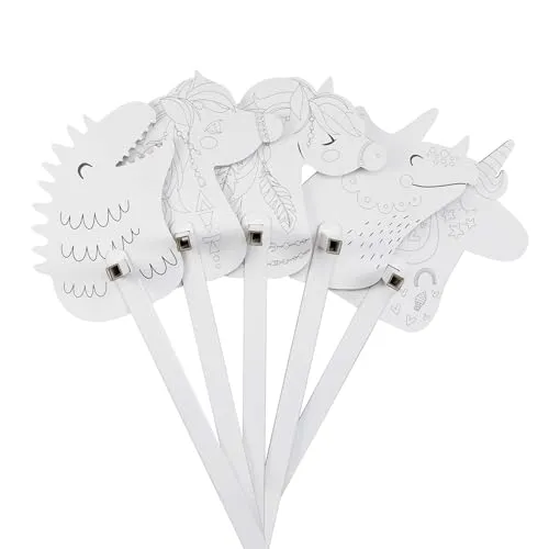 FOLDZILLA Steckenpferde Set aus Pappe 115 x 40 x 25 cm Hobbyhorse Stockpferde zum Ausmalen
