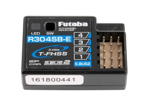 Futaba R304SB-E 2,4 GHz Empfänger mit Telemetrie - Sender & Empfänger, 4-Kanal FH/S Empfänger mit S.BUS2 und Telemetrie für präzise Datenübertragung in RC-Modellen.