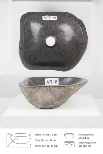 wohnfreuden Aufsatzwaschbecken Naturstein Waschbecken 30 cm (Kein Set), 493_Aa78.145