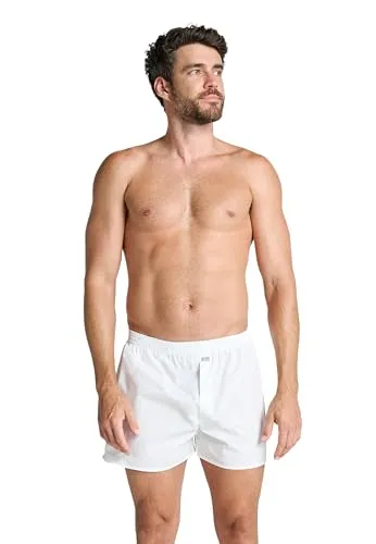 Jockey Herren Everyday Woven Boxer Short - 3 Pack, White, S