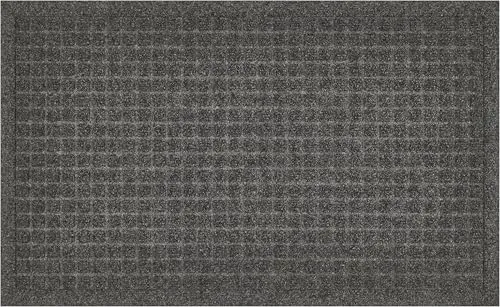 andiamo Fußmatte Kenora – rutschfeste & waschbare Schmutzmatte mit Waben-Design – Türvorleger für den Innenbereich mit Einer flachen Struktur – 46 x 76 cm in Grau