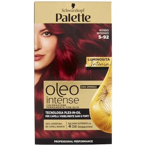 Schwarzkopf Oleo Palette, permanente Färbung Professionelle Abdeckung weißes Haar, 5-92 Intensivrot, Einzelpack