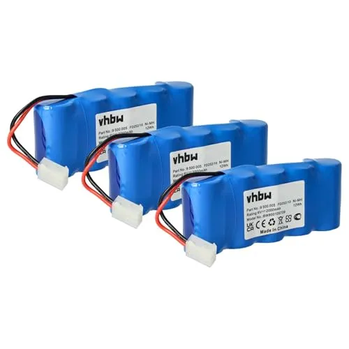 vhbw 3X NI-MH Akku 2000mAh (6V) kompatibel mit Werkzeuge Somfy K8, Somfy K10, Somfy K12 Ersatz für Bosch 9 500 005, 9000163, FD252/10.