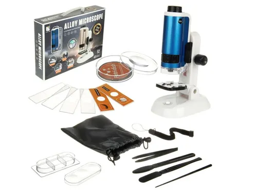 COIL Handmikroskop, Lehrmikroskop, Digitales Mikroskop Kindermikroskop (Smartphone-Halter, 100x-250x Objektiv, LED)