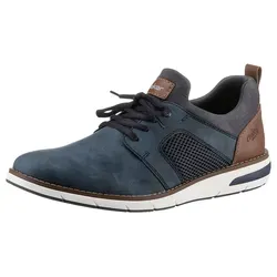 RIEKER Slip-On Sneaker für Herren, Gr. 44, blau - Herren-Slipper aus Lederimitat und Textil, modische Laufsohle, ideal für lässige Freizeitlooks und bequemes Tragen.