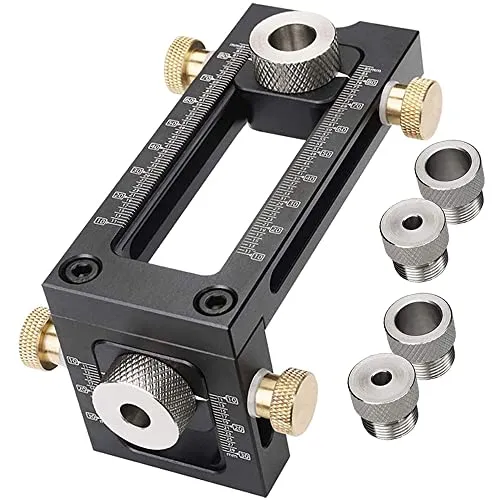 CENPEK 2-in-1 Schraubenvorrichtung - Bohrersets für präzise Holzbearbeitung mit verstellbarem Locator, ideal für Heimwerker und Profis, inklusive 4 Bohrhülsen für 6/8/10/12 mm.