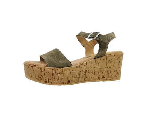 s.Oliver Damen Sandalen mit Absatz – Verstellbarer Riemen aus Leder in Grün (Pistachio), Größe 41 - Wanderschuhe mit SOFT FOAM Sohle für maximalen Komfort und optimale Passform, ideal für schicke Anlässe und lange Tragezeiten.