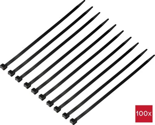 TRU COMPONENTS TC-12533364 Kabelbinder 300mm 7.6mm Schwarz 100St.