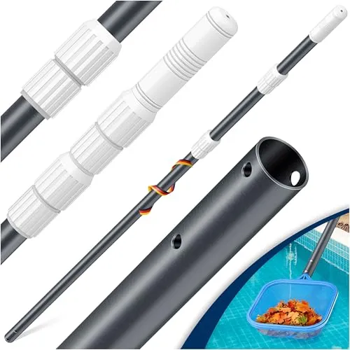 KESSER® Pool Teleskopstange Aluminium | 3-teilig einstellbar von 1,20m bis 3,60m - Teleskopstange zur Poolreinigung, witterungsbeständig und stabil, ideal für gründliche Reinigung schwer erreichbarer Stellen.