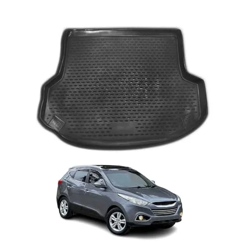 OMAC Kofferraummatte für Hyundai ix35 2009-2015, Gummi TPE Schwarz - Hochwertige Kofferraummatte aus Gummi TPE, passgenau für Hyundai ix35. Schützt Ihren Kofferraum vor Schmutz und Nässe, ideal für den täglichen Einsatz.